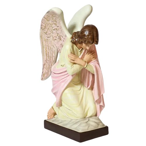 Bowing Church Angel Outdoor Statue (28 - Inch) Side View