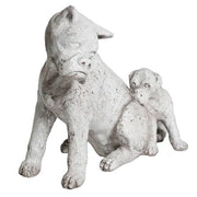 Boxer Dog and Pup Garden Statue (13.5 - Inch) Side View