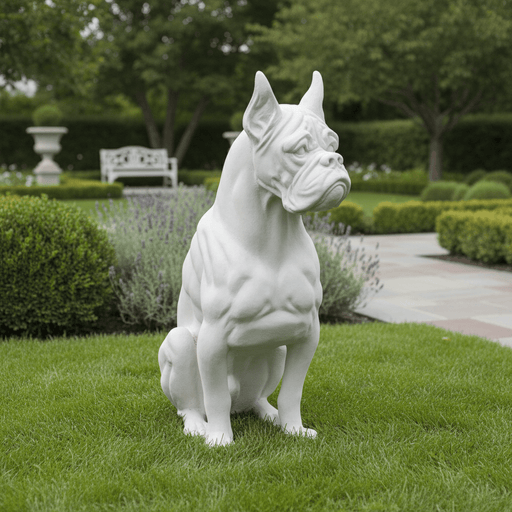 Boxer Dog Garden Statue (30 - Inch) Side Angle
