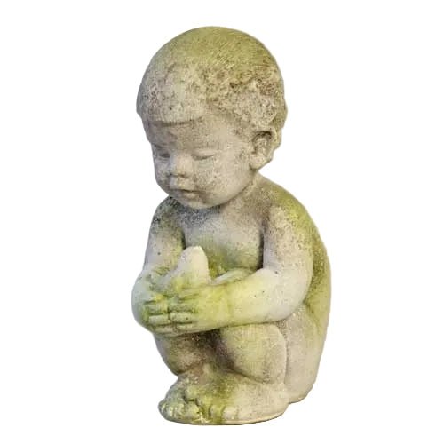 Boy with a Bird Garden Statue (12 - Inch)