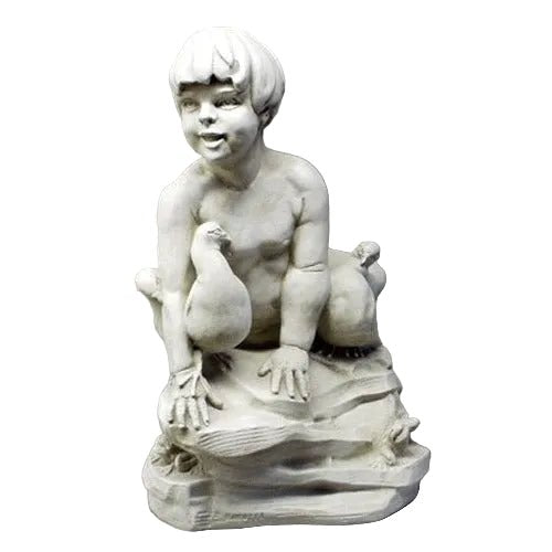 Boy With Three Doves Statue (25-Inch)