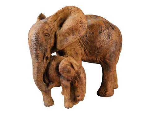 Bull Elephant Calf Garden Statue (15 - Inch) Side View