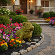 Bulldog Dog Garden Statue (13 - Inch) Side Angle