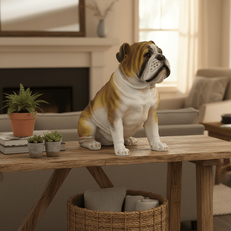 Bulldog Dog Garden Statue (18-Inch)