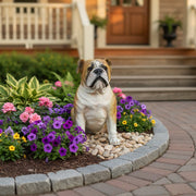 Bulldog Dog Garden Statue (18 - Inch) Side Angle