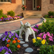 Bulldog Garden Statue (9 - Inch) Side Angle