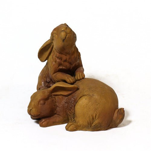 Bunnies Garden Statue (9.41 - Inch) Side View