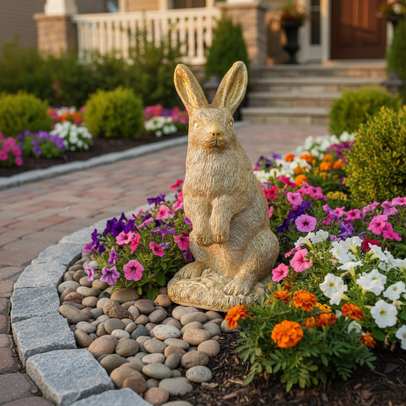 Bunny Garden Statue (20 - Inch) Side Angle