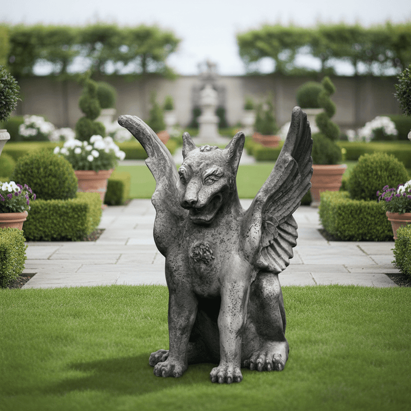 Caesar's Griffin Outdoor Statue (39 - Inch) Side Angle