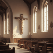 Calvary Jesus on the Cross Religious Statue (110 - Inch) Side Angle