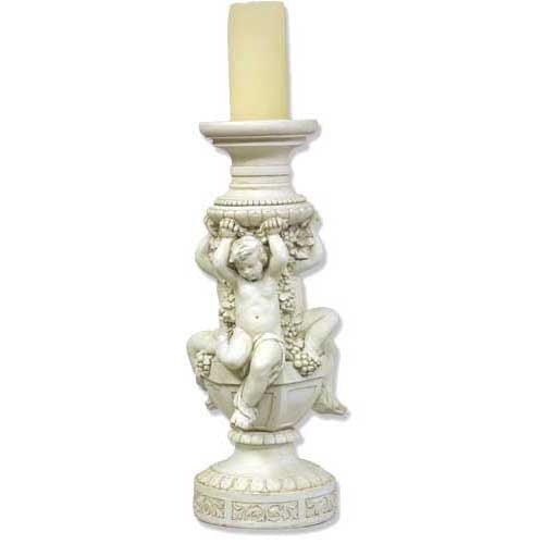 Candle Holder with Cherubs Outdoor Statue (21 - Inch)