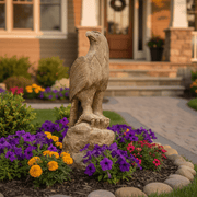 Carved Eagle Bird Garden Statue (18 - Inch) Side Angle