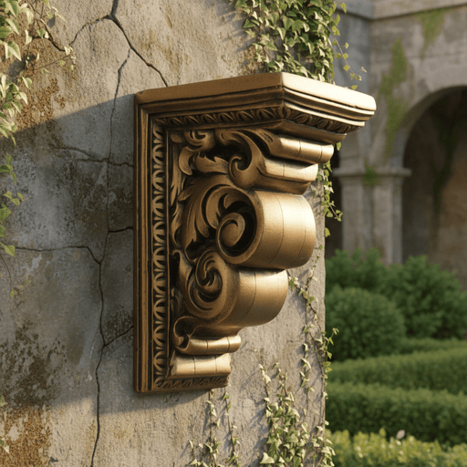 Carved Outdoor Bracket (9 - Inch) Side Angle
