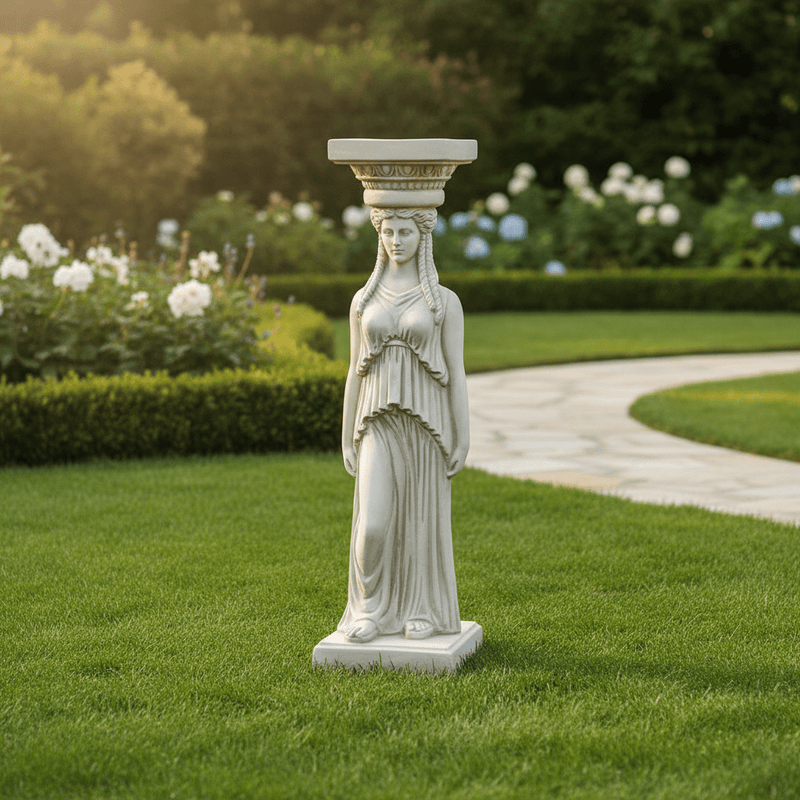 Caryatid Outdoor Statue (29 - Inch) Side Angle
