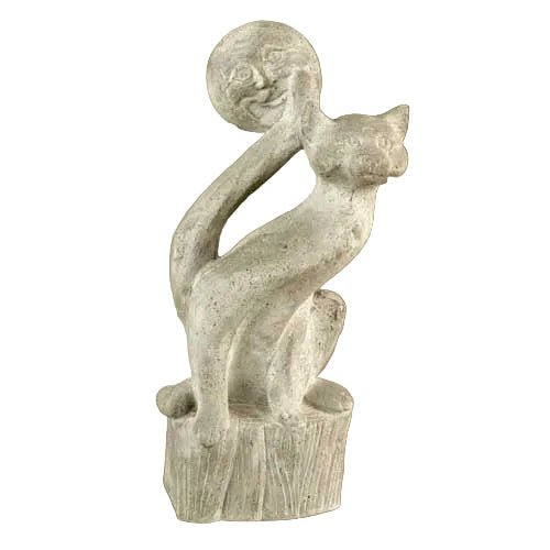 Cat and Moon Garden Statue (20 - Inch)