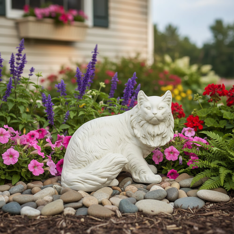 Cat Garden Statue (12-Inch)