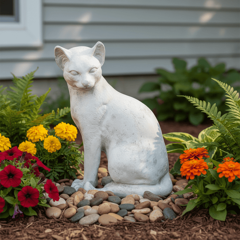 Cat Garden Statue (13-Inch)