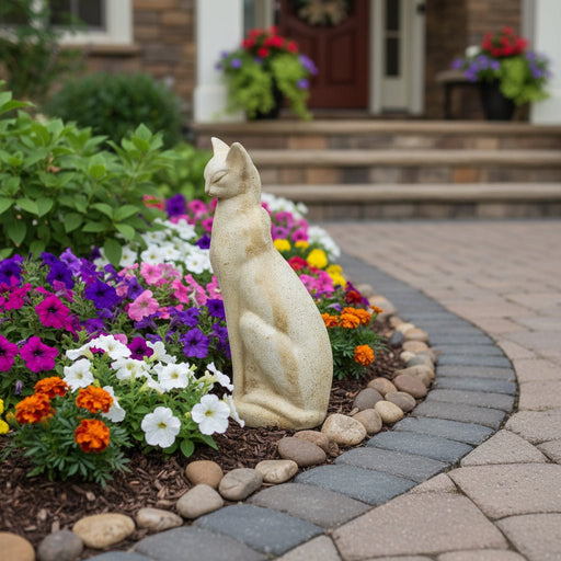 Cat Garden Statue (24 - Inch) Side Angle