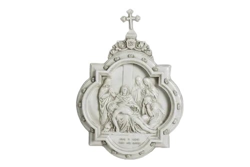 Chapel Wall Plaque Stations of the Cross Number 1 (13.5 - Inch) Side View
