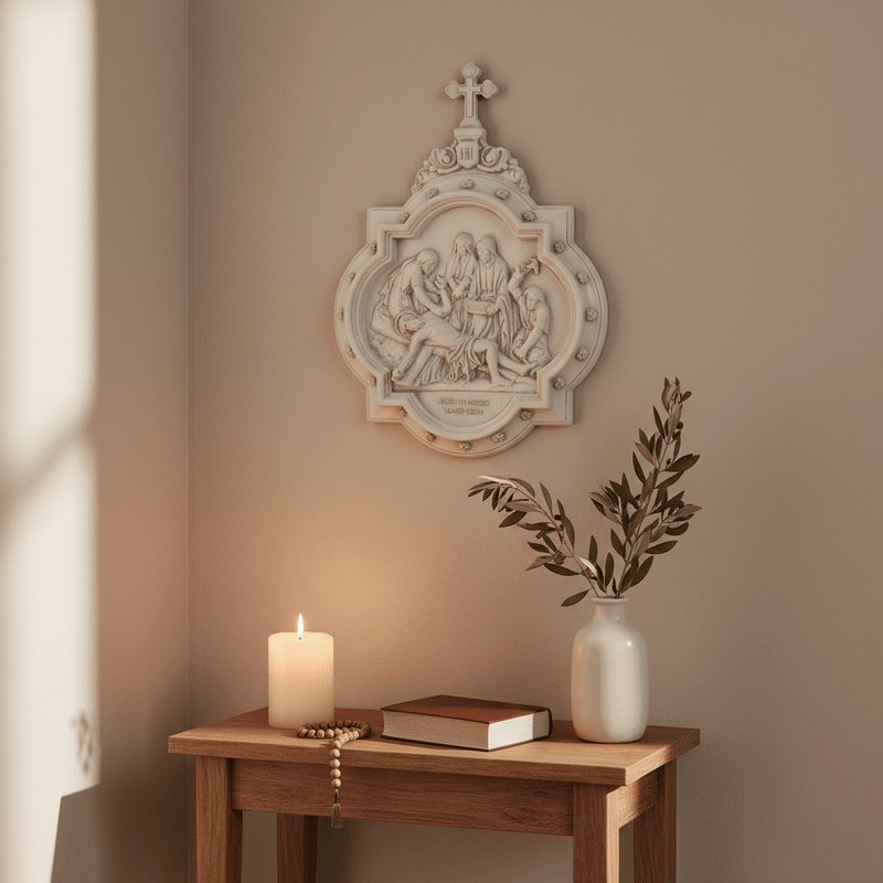 Chapel Wall Plaque Stations of the Cross Number 11 (13.5 - Inch) Side Angle