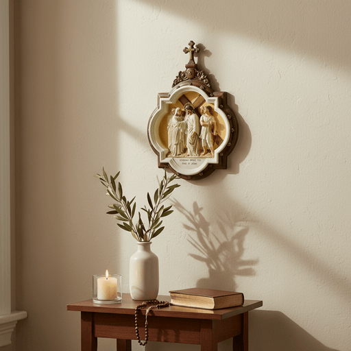 Chapel Wall Plaque Stations of the Cross Number 6 (13.5 - Inch) Side Angle