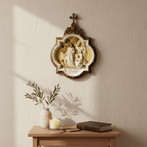 Chapel Wall Plaque Stations of the Cross Number 8 (13.5 - Inch) Side Angle