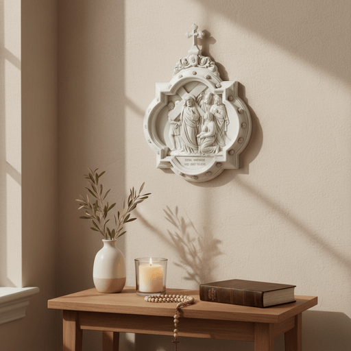 Chapel Wall Plaque Stations of the Cross Number 8 (13.5 - Inch) Side Angle