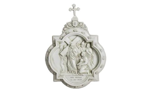 Chapel Wall Plaque Stations of the Cross Number 8 (13.5 - Inch) Side View