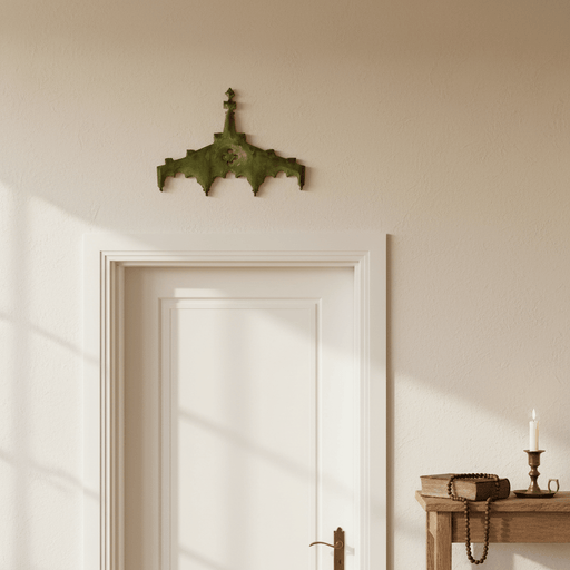 Chartres Tracery Header Outdoor Plaque (38.0 - Inch) Side Angle