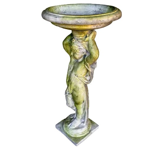 Cherub Birdbath Garden Statue (48 - Inch) Side View