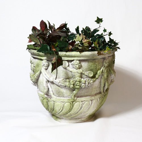 Cherub & Garland urn (21 - Inch) Side Angle