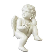 Cherub Holding Bird Outdoor Statue (12-Inch)