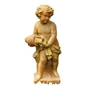 Cherub holding Jug on Tree Stump base Outdoor Statue (38 - Inch)
