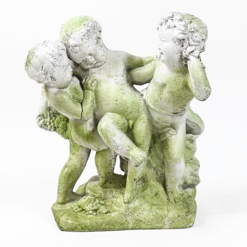 Cherub statue with children Outdoor Statue (23 - Inch) Side View