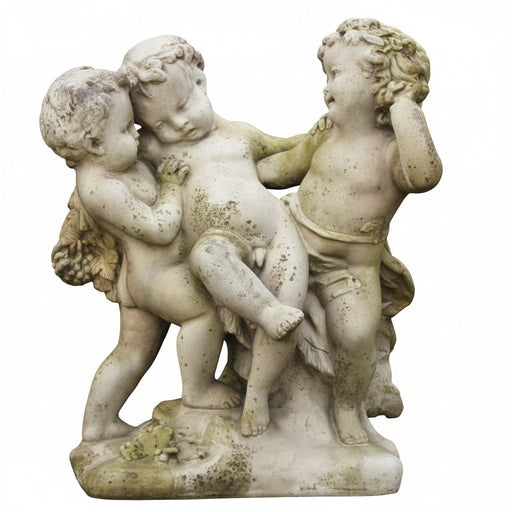 Cherub statue with children Outdoor Statue (23-Inch)