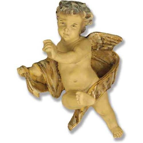 Cherub Tapestry Left Statue (12 - Inch)