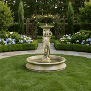 Cherub Tiered garden fountain Outdoor Statue (54 - Inch) Side Angle