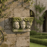 Cherub Wall Bracket Outdoor Statue (10 - Inch) Side Angle