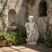 Cherub with Basket of Fruit Outdoor Statue (36-Inch)