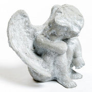 Cherub with Large Wings Outdoor Statue (10 - Inch) Different Angle