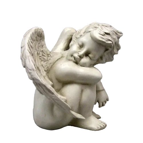 Cherub with Large Wings Outdoor Statue (10-Inch)