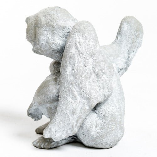 Cherub with Large Wings Outdoor Statue (10 - Inch) Additional Angle