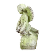 Cherub with Rose Bouquet Outdoor Statue (22 - Inch)