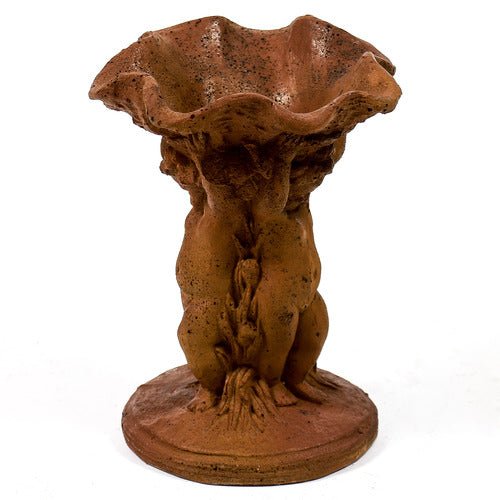 Cherubs Holding Birdbath Bowl Outdoor Statue (9 - Inch) Side View