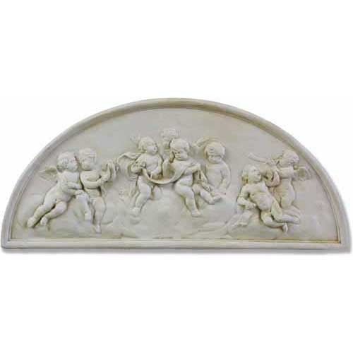 Cherubs Lunette Outdoor Plaque (46.0 - Inch) Side View