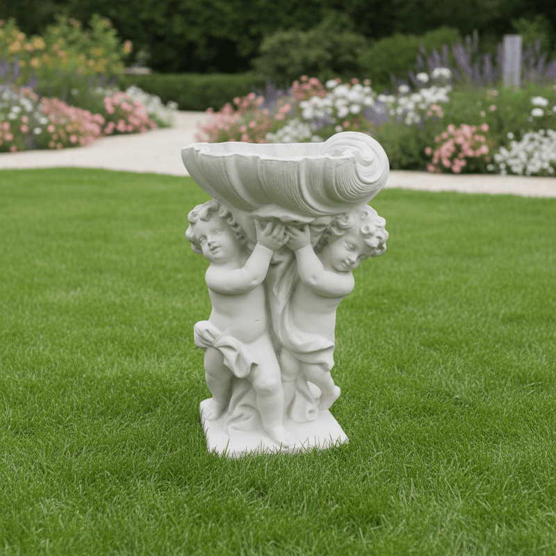 Cherubs with Planter Outdoor Statue (36-Inch)