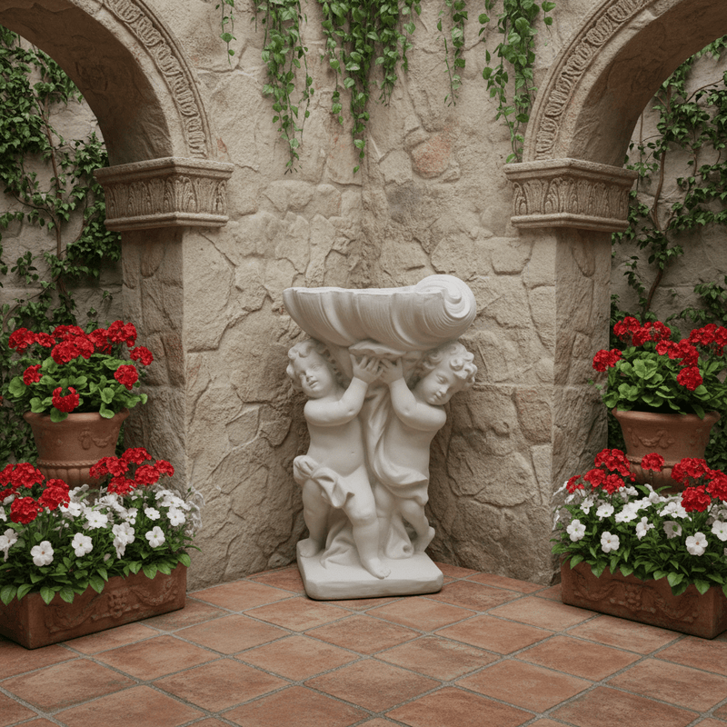 Cherubs with Planter Outdoor Statue (36-Inch)