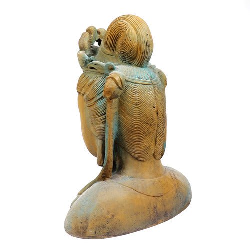 Chinese Goddess Bust Statue (27 - Inch) Side Angle