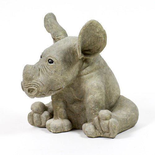 Chloe Rhino Garden Statue (12 - Inch) Side View