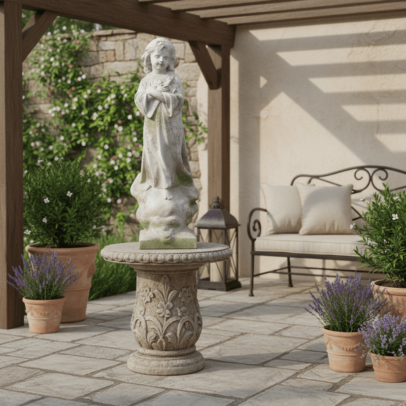 Christ Child With Cross Statue (21 - Inch) Side Angle